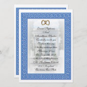 Griekse bruiloft Uitnodiging Blauwe Sleutel elegan (Voorkant / Achterkant)