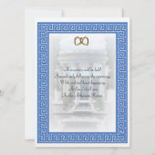 Griekse bruiloft Uitnodiging Blauwe Sleutel elegan (Achterkant)