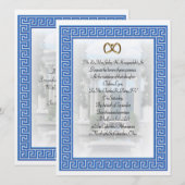 Griekse bruiloft Uitnodiging Blauwe Sleutel elegan (Voorkant / Achterkant)