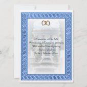 Griekse bruiloft Uitnodiging Blauwe Sleutel elegan (Achterkant)