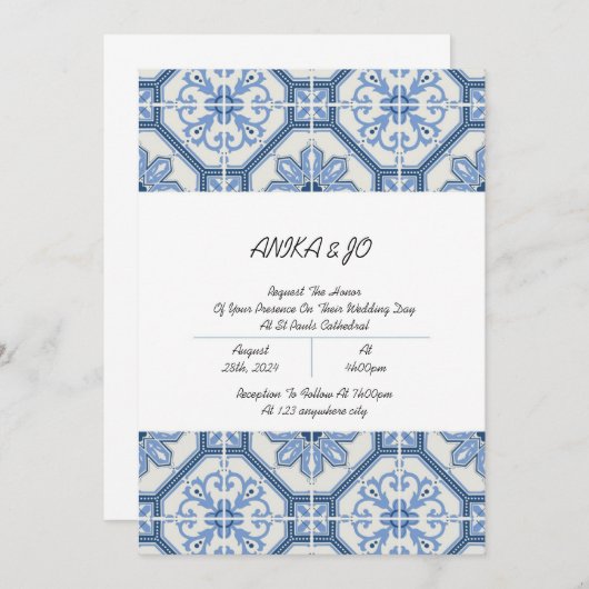 GRIEKSE BRUILOFT UITNODIGING, BRUILOFT UITNODIGING (Voorkant / Achterkant)