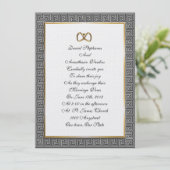 Griekse bruiloft Uitnodiging elegant sleutelontwer (Staand voorkant)