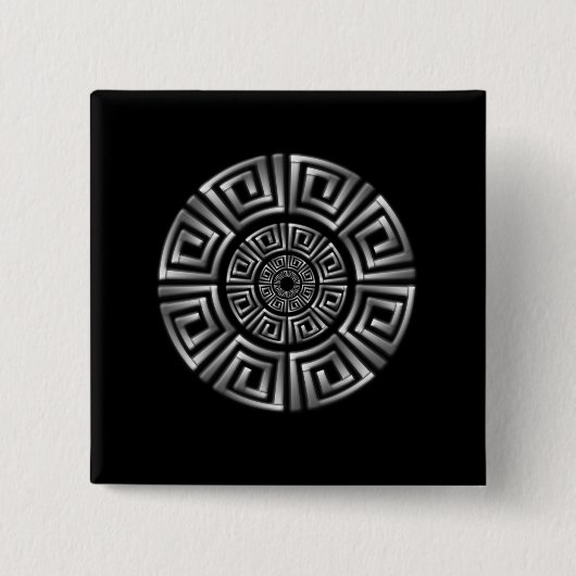 Griekse Circle Motif Vierkante Button 5,1 Cm (Voorkant)