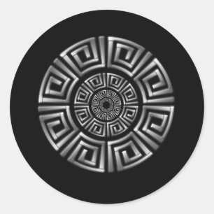 Griekse cirkeltekening ronde sticker