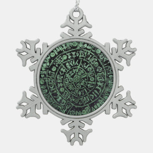 Griekse code Mi uit antieke schijfhistorie van Kre Tin Sneeuwvlok Ornament