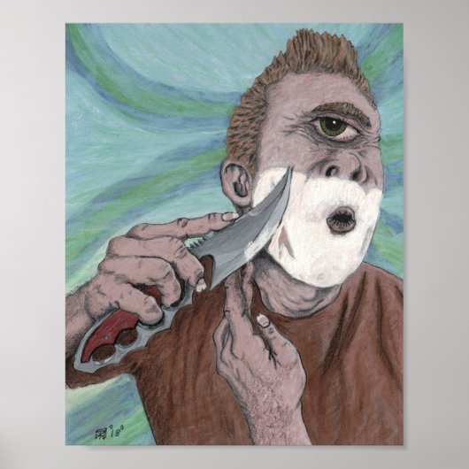 Griekse cyclops Knife met Fantasy Wall Art afdrukk Poster (Voorkant)