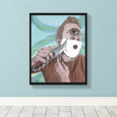 Griekse Cyclops Knife Scheren Fantasy Canvas Print (Insitu (Houten vloer))