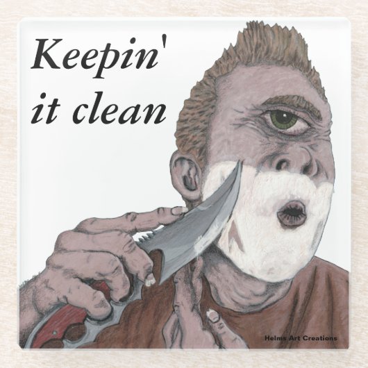 Griekse Cyclops Knife Scheren Glas Drankachtbaan Glazen Onderzetter (Voorkant)