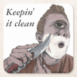 Griekse Cyclops mes scheren papier Beverage Coaste Kartonnen Onderzetters