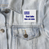 Griekse dames maken schattige baby's vierkante button 5,1 cm (In situ)