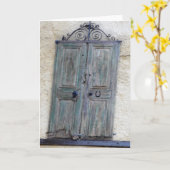 Griekse deur wenskaart kaart (Gele Bloem)
