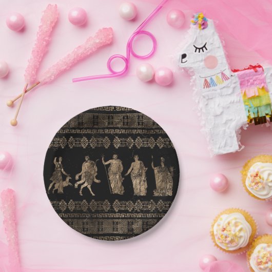 Griekse doedels en sleutelversiering van de Meande Papieren Bordje (Feest)