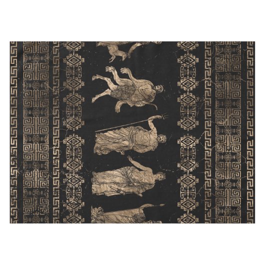 Griekse doedels en sleutelversiering van de Meande Tafelkleed (Voorkant (Horizontaal))