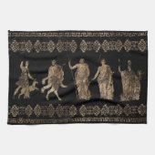 Griekse doedels en sleutelversiering van de Meande Theedoek (Horizontaal)