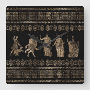 Griekse doedels en sleutelversiering van de Meande Vierkante Klok