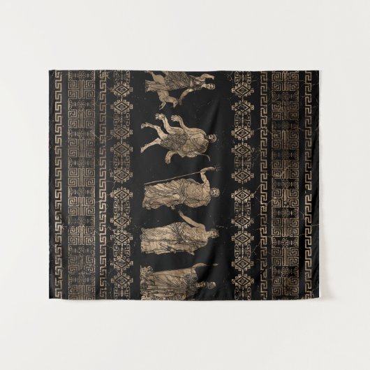 Griekse doedels en sleutelversiering van de Meande Wandkleed (Voorkant (horizontaal))