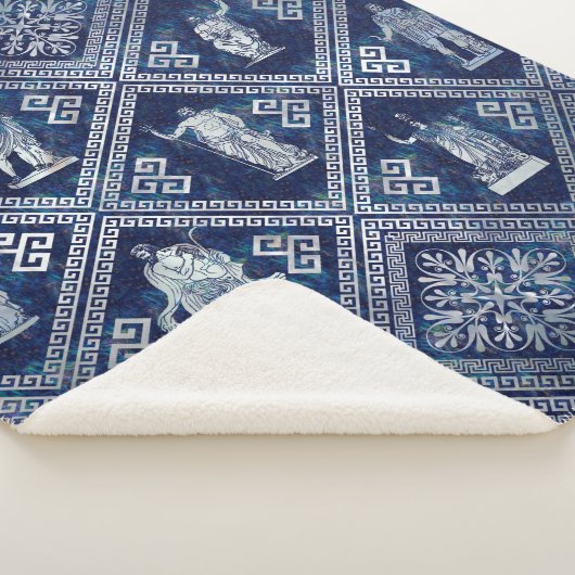 Griekse doedels en versiering met de Meander-sleut Sherpa Deken (3/4)