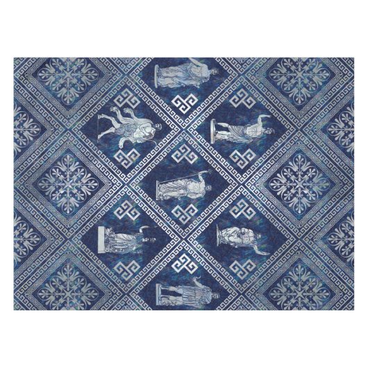 Griekse doedels en versiering met de Meander-sleut Tafelkleed (Voorkant (Horizontaal))