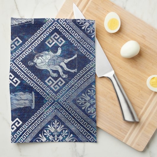 Griekse doedels en versiering met de Meander-sleut Theedoek (Quarter Fold)