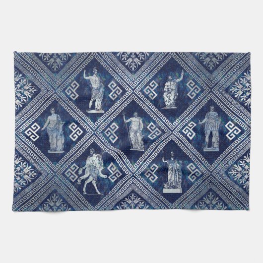 Griekse doedels en versiering met de Meander-sleut Theedoek (Horizontaal)
