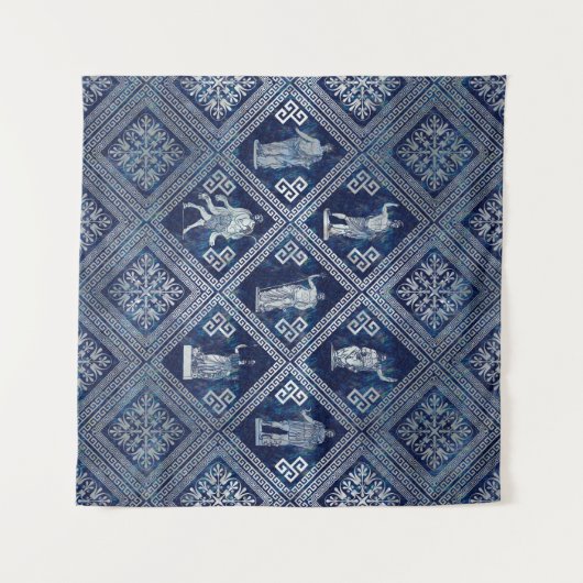 Griekse doedels en versiering met de Meander-sleut Wandkleed (Voorkant (horizontaal))