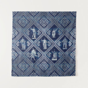 Griekse doedels en versiering met de Meander-sleut Wandkleed