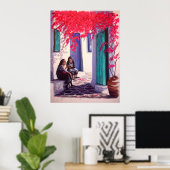 "Griekse dorpsroddels" (groot) Poster (Thuiskantoor)