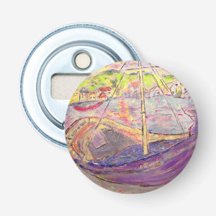 griekse dorpszonsondergang button flesopener