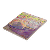 griekse dorpszonsondergang tegeltje (Zijkant)