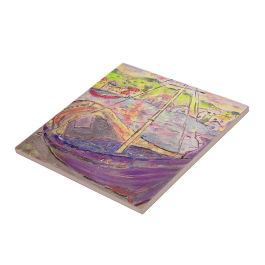 griekse dorpszonsondergang tegeltje (Zijkant)