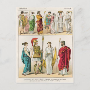 Griekse dress uit 'Trachten der Voelker', 1864 Briefkaart