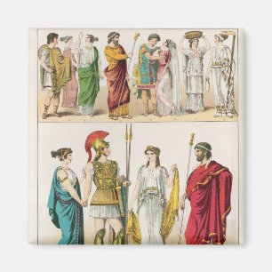 Griekse dress uit 'Trachten der Voelker', 1864 Magneet