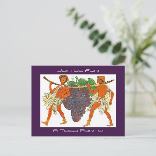 Griekse Druiven Griekse Toga party Uitnodiging Pc' (Staand voorkant)