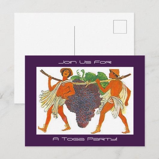 Griekse Druiven Griekse Toga party Uitnodiging Pc' (Voorkant / Achterkant)