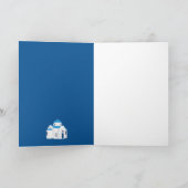 Griekse Eiland Griekenland Blauwe Koepel Kerk  Kaart (Binnen)