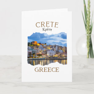 Griekse eiland Kreta Griekenland met Rethimno Town Kaart