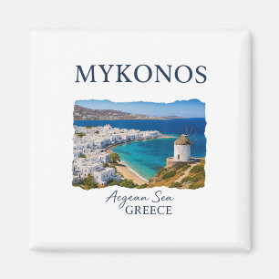 Griekse Eiland Mykonos Vakantie Reizen Kustleven Magneet
