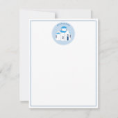 Griekse Eiland Santorini Blauwe Koepelkerk Monogra Notitiekaartje (Voorkant)