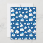 Griekse Eiland Santorini Blauwe Koepelkerk Monogra Notitiekaartje (Achterkant)