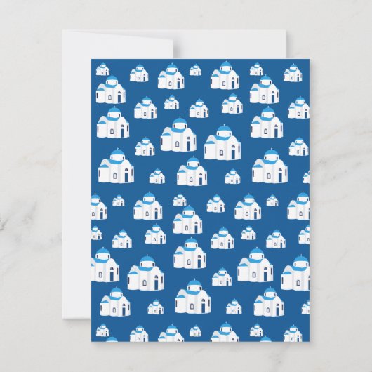 Griekse Eiland Santorini Blauwe Koepelkerk Monogra Notitiekaartje (Achterkant)