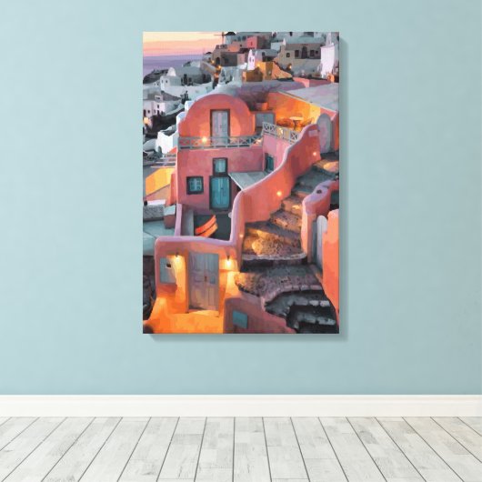 Griekse eilanden canvas afdruk (Insitu (Houten vloer))