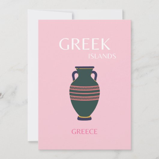 Griekse eilanden, Griekenland, Preppy, roze Bedankkaart (Voorkant)