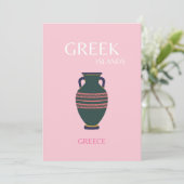 Griekse eilanden, Griekenland, Preppy, roze Bedankkaart (Staand voorkant)