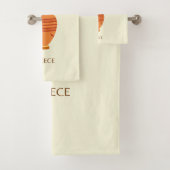 Griekse eilanden, Griekenland, Reis, Retro, Pastel Bad Handdoek (Insitu)