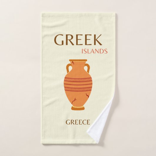 Griekse eilanden, Griekenland, Reis, Retro, Pastel Bad Handdoek (Handdoek)