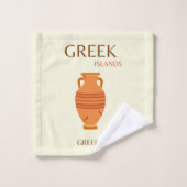 Griekse eilanden, Griekenland, Reis, Retro, Pastel Bad Handdoek (Wasdoekje)