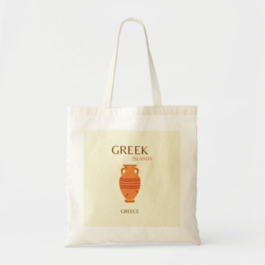 Griekse eilanden, Griekenland, Reis, Retro, Pastel Tote Bag (Voorkant)