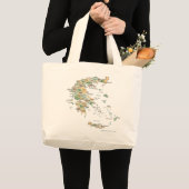 Griekse Eilanden Kaart Grote Tote Bag (Voorkant (product))