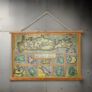 Griekse eilanden zeldzame kaarten   hangend wandkleed