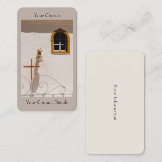 Griekse Eilandkerk met kruis en Bell Paxos Visitekaartje (Voorkant / Achterkant)